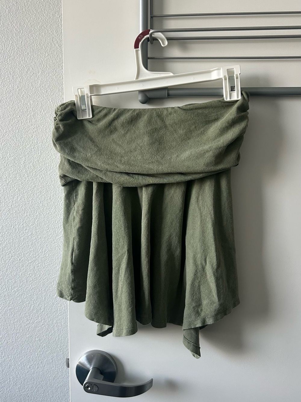aerie Olive Green Fold-Over Skater Skirt